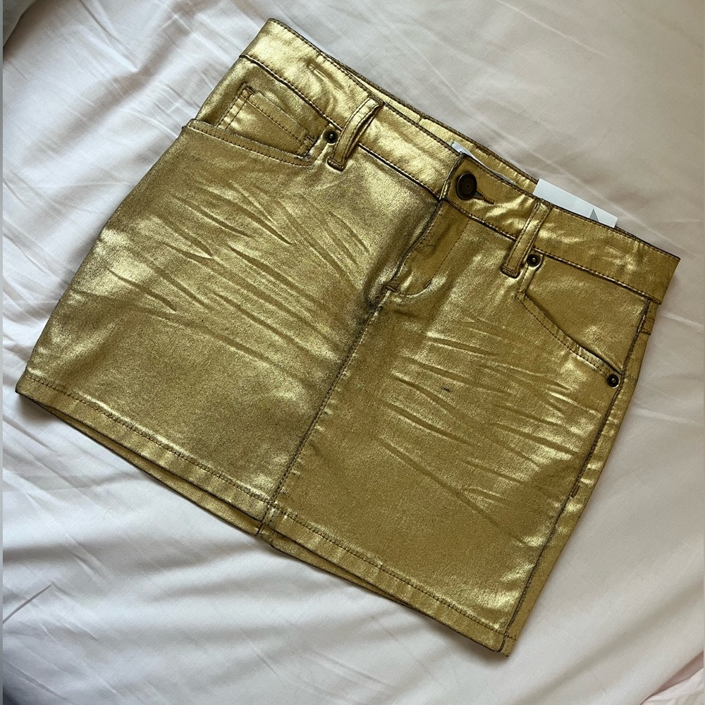 BCBG mini gold skirt for womenn